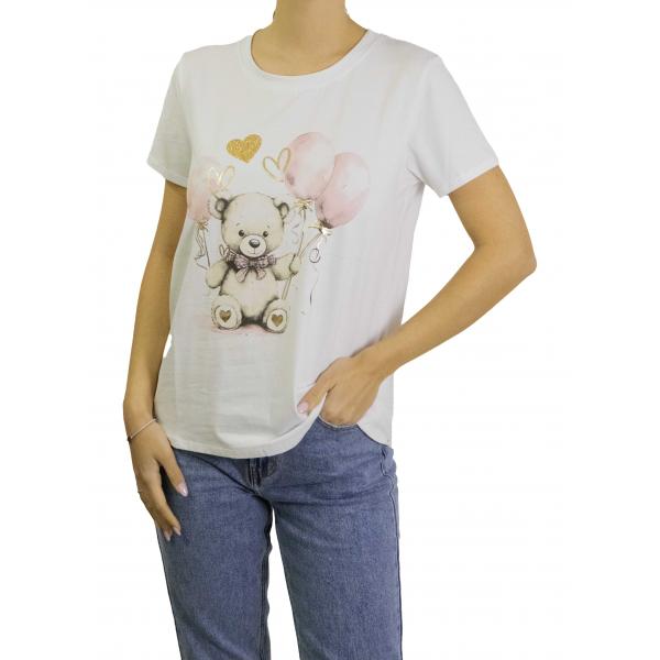 t shirt con orsacchiotto e palloncini 